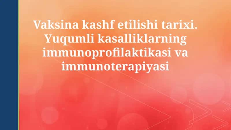 Vaksina kashf etilishi tarixi 1