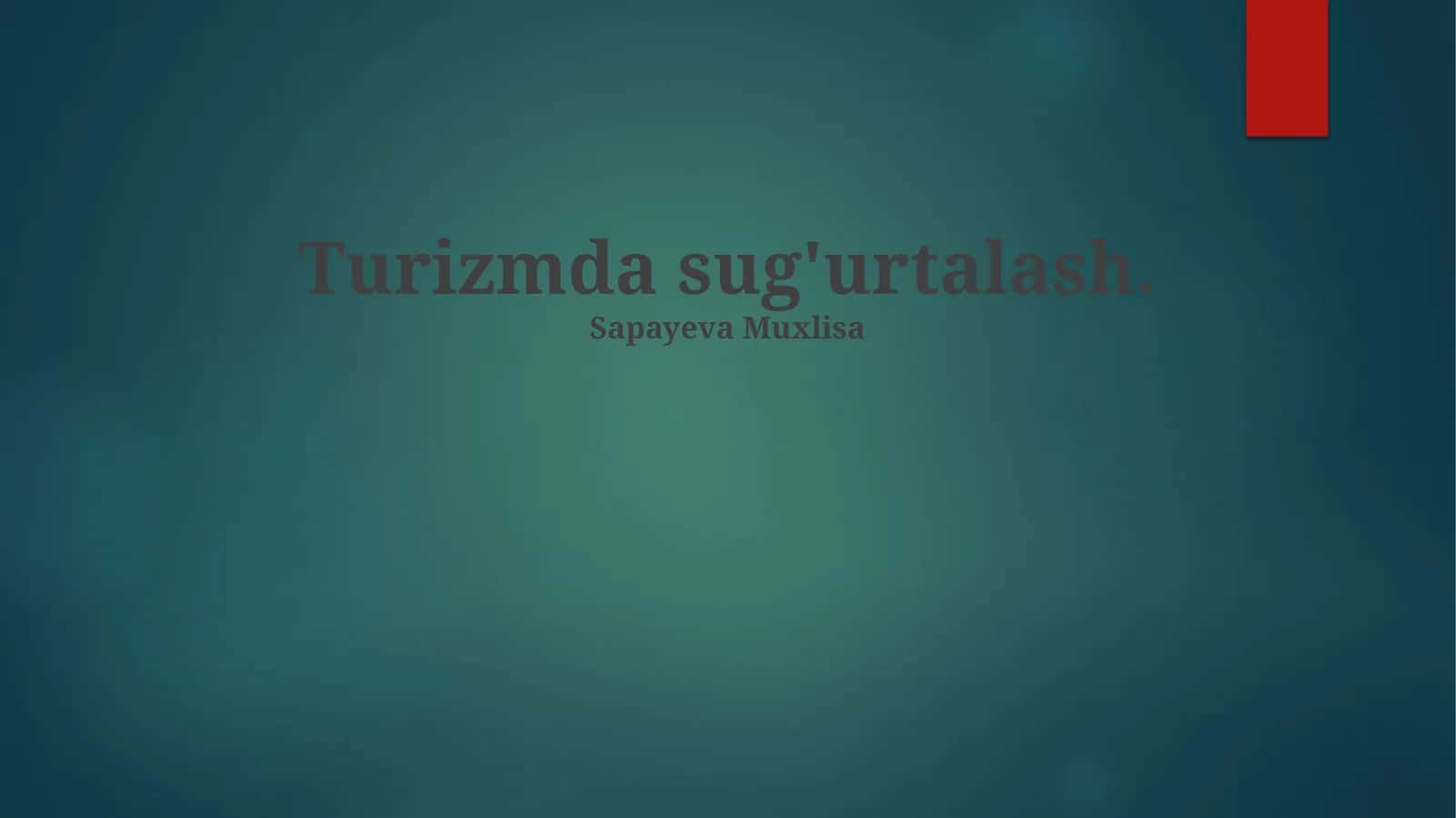 Turizmda sug'urtalash 1