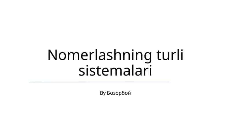 O'nlik sanoq sistemi 1