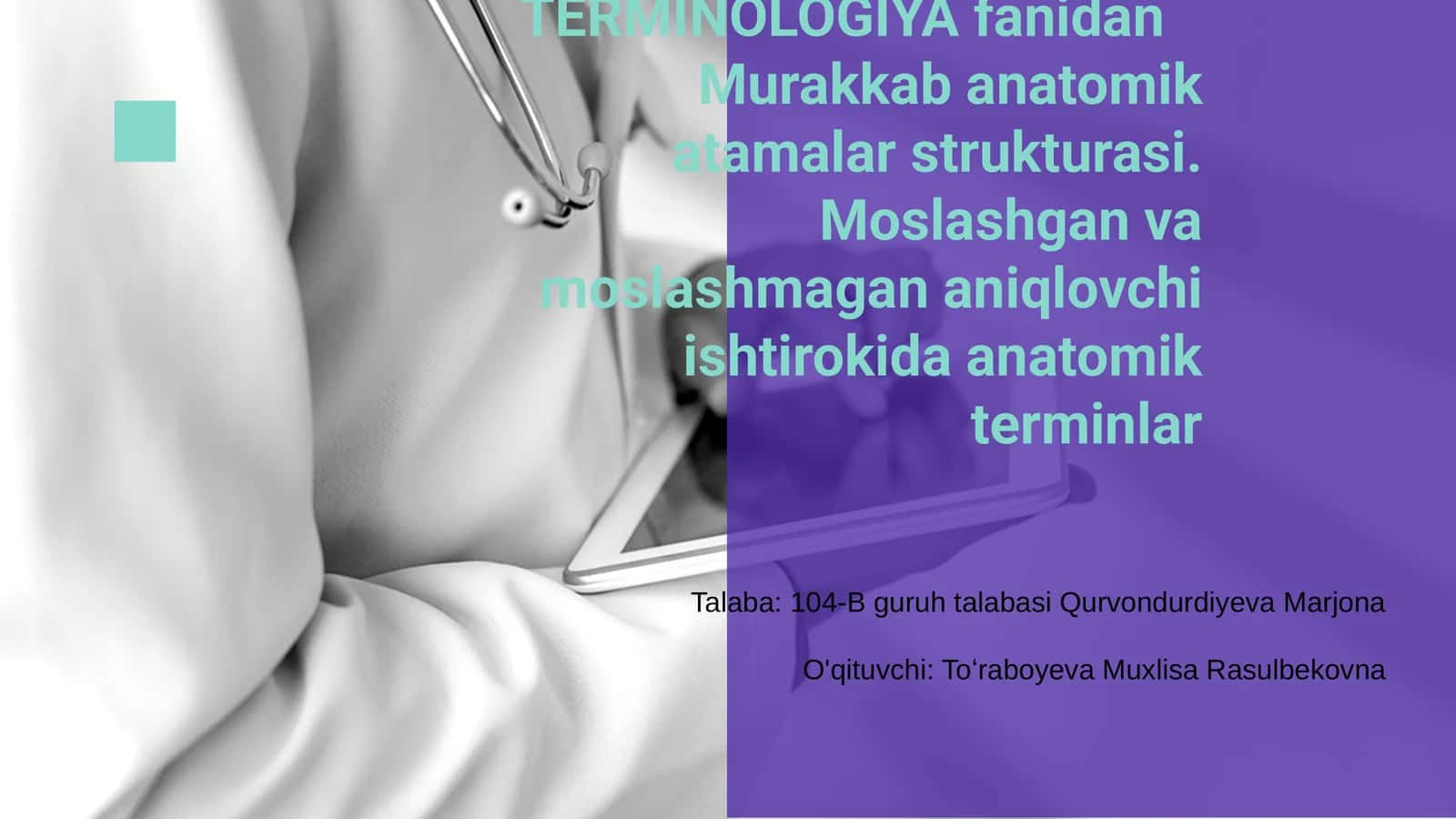LOTIN TILI VA TIBBIY TERMINOLOGIYA 1