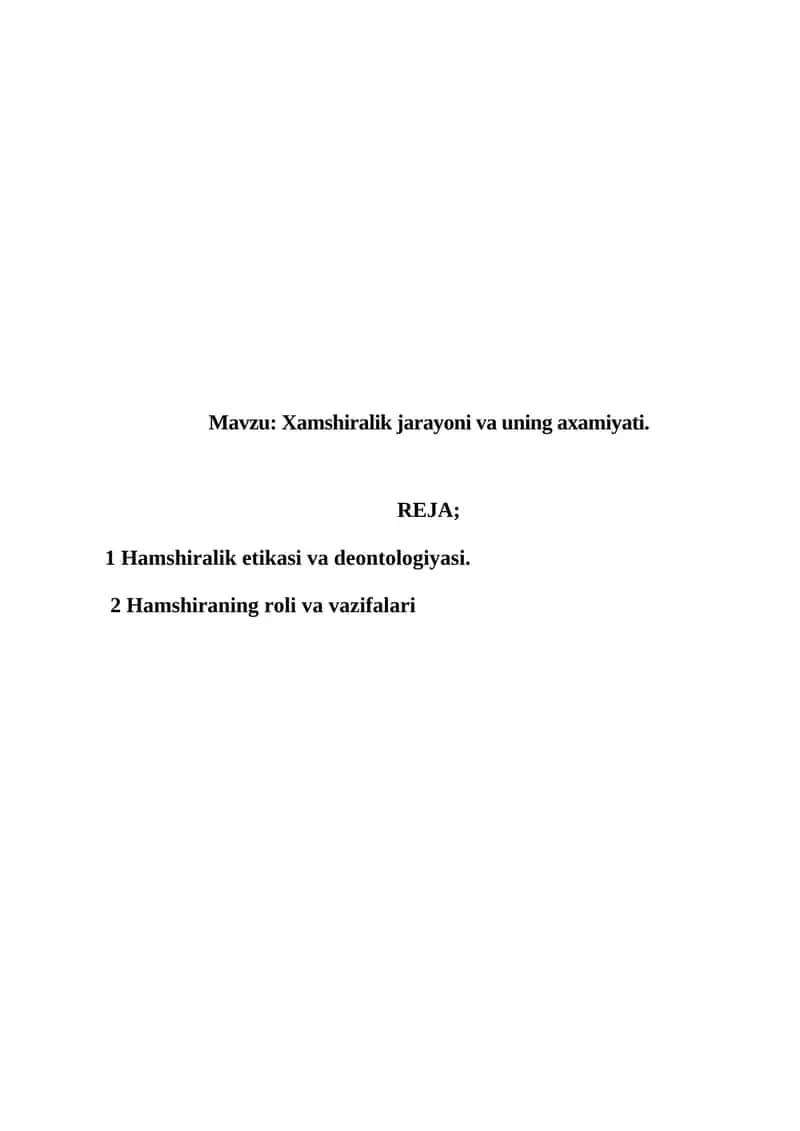 Xamshiralik jarayoni va uning axamiyati 1