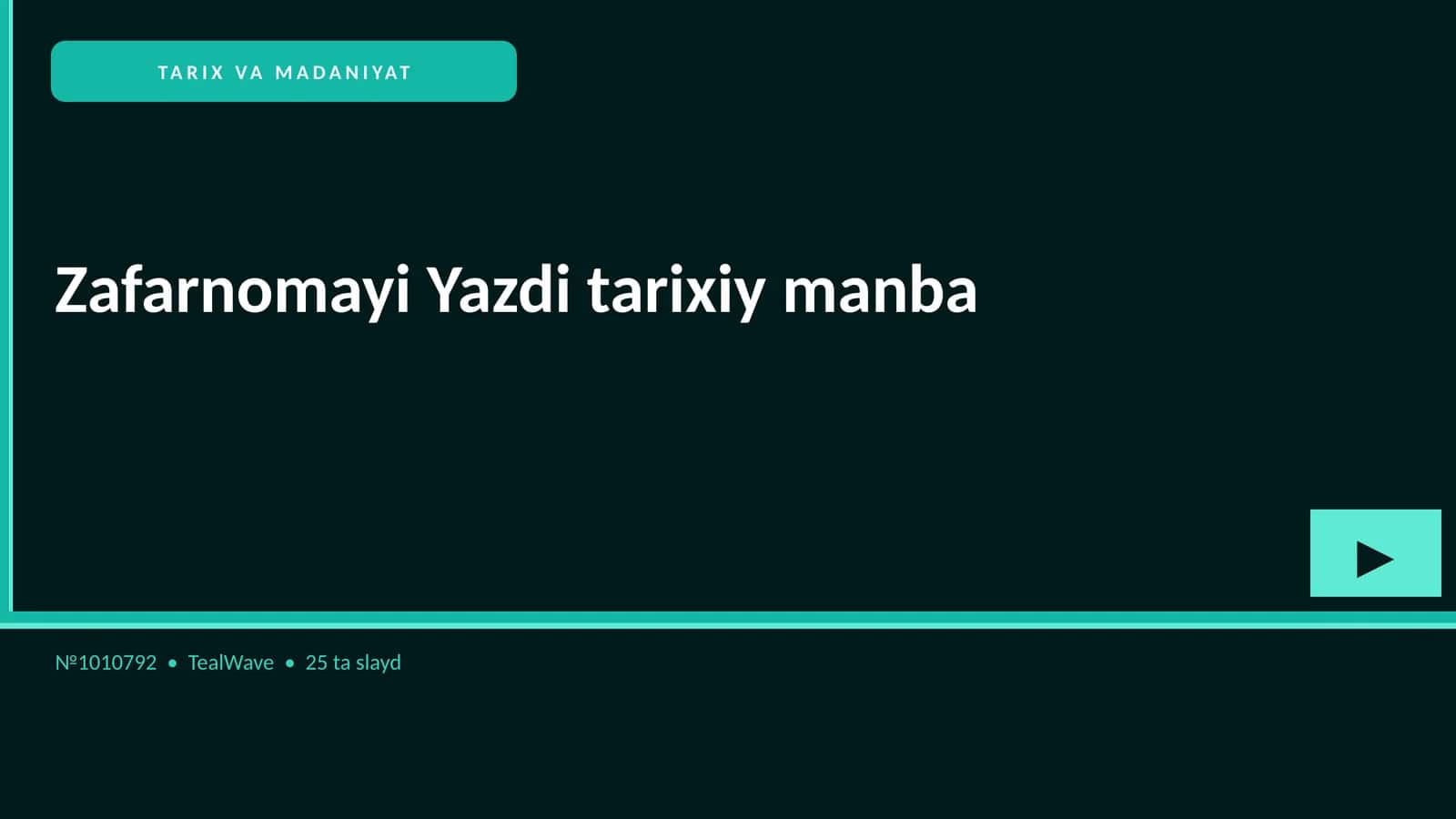 Zafarnomayi Yazdi tarixiy manba 1