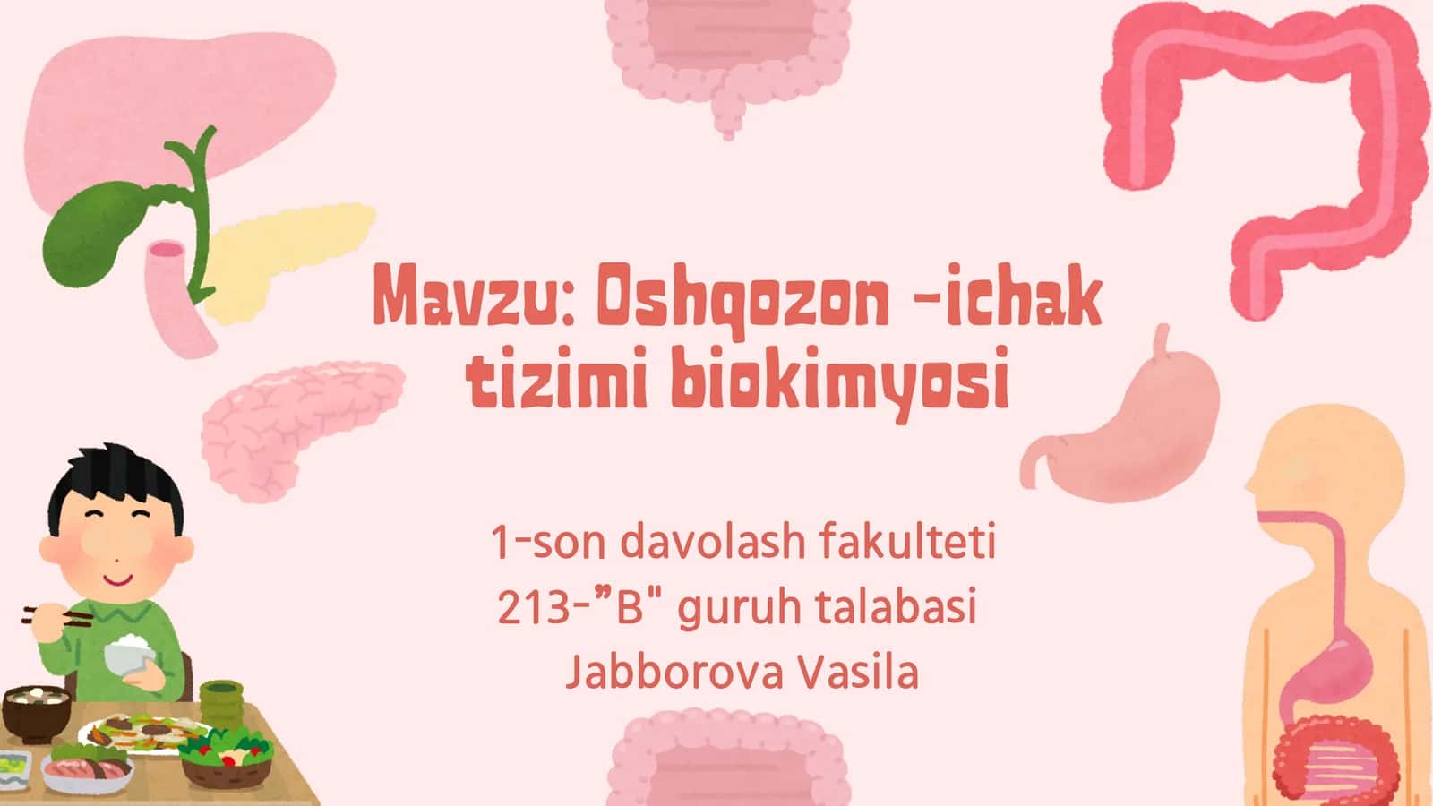 Oshqozon -ichak tizimi biokimyosi 1