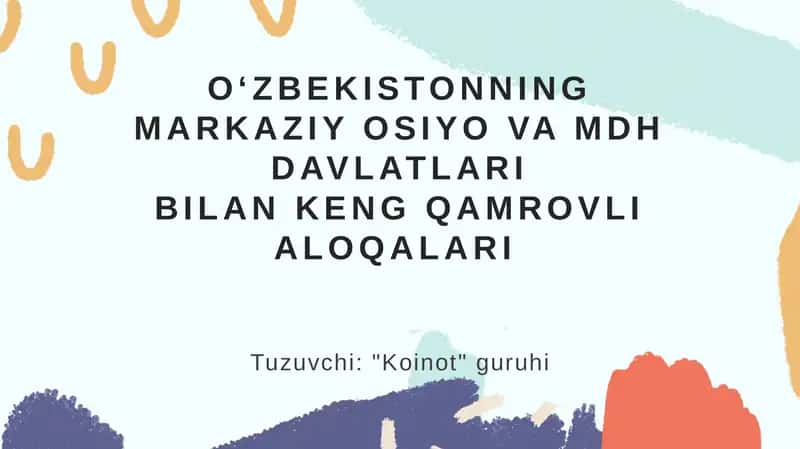 MDHning tashkil topishi va uni taraqqiyoti 1