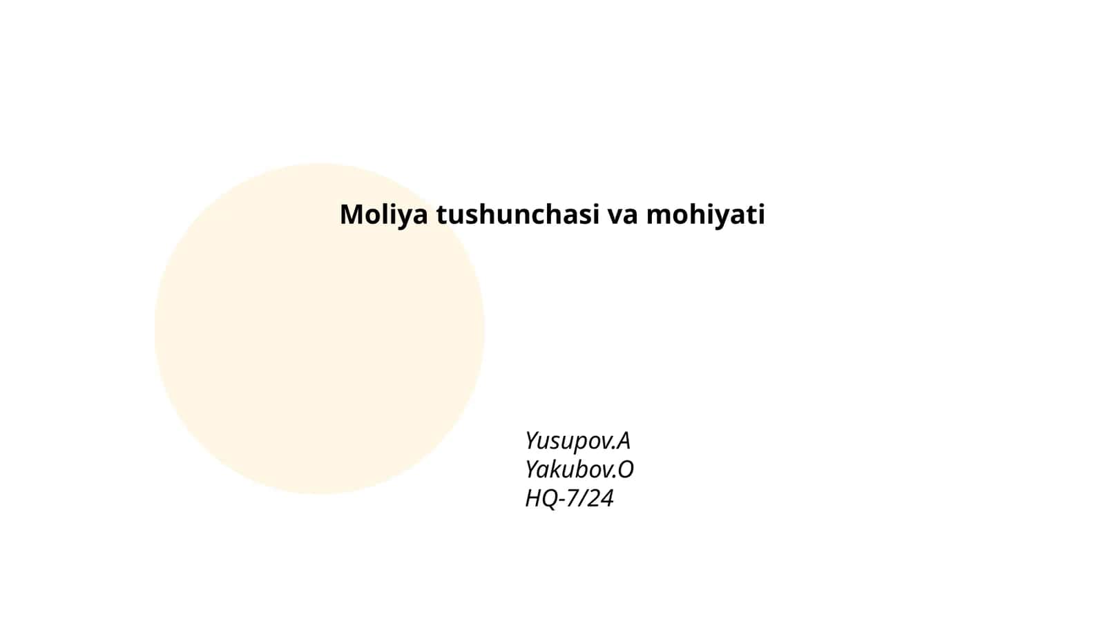 Moliya tushunchasi va mohiyati 1