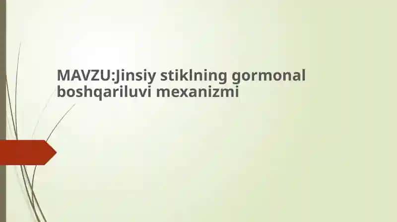 Jinsiy siklning gormonal boshqariluvi mexanizmi