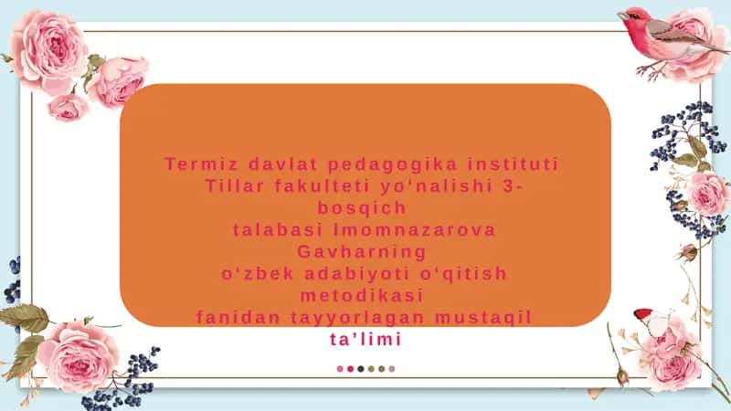 Gavharning oʻzbek adabiyoti oʻqitish metodi 1