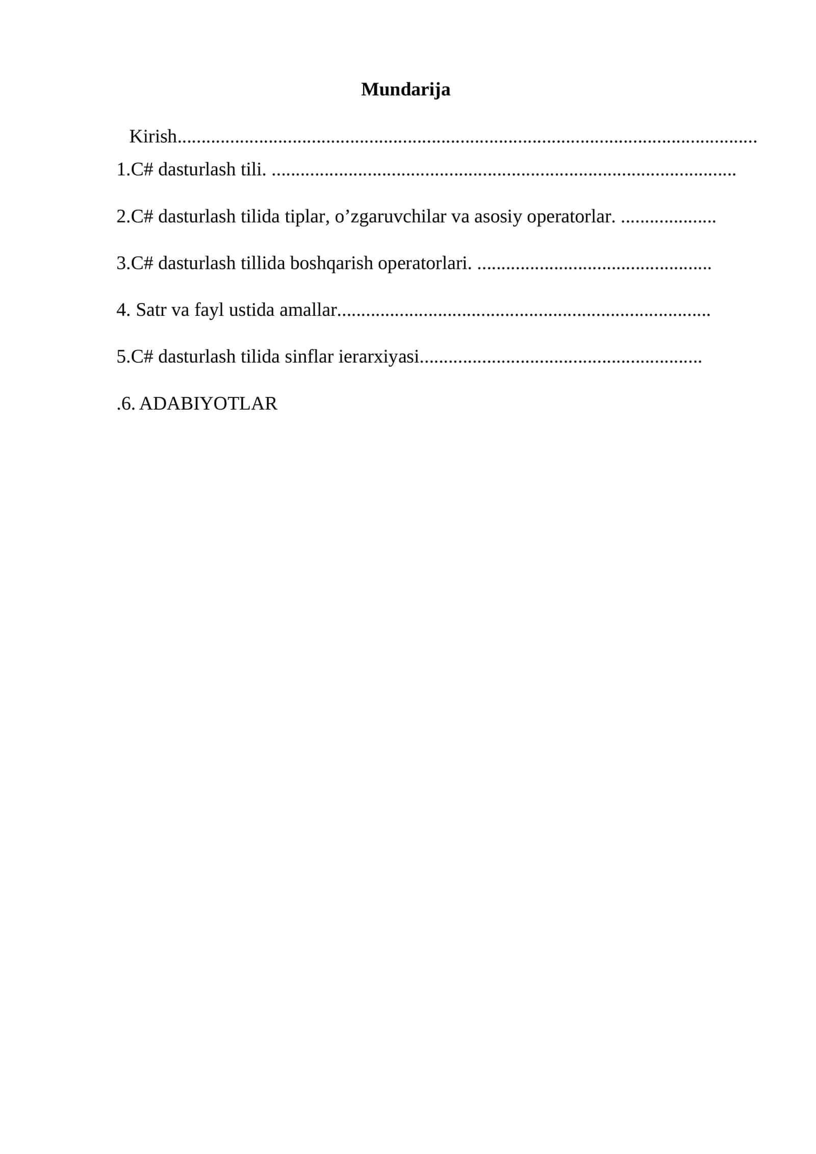 ADABIYOTLAR Kirish 1