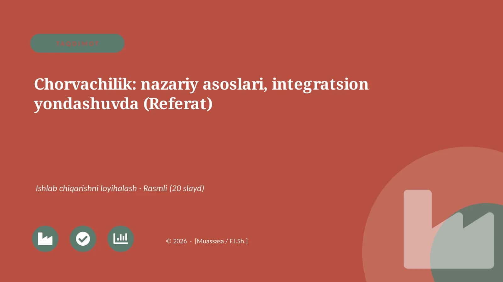 Chorvachilik: nazariy asoslari, integratsion yondashuvda (Referat) 1