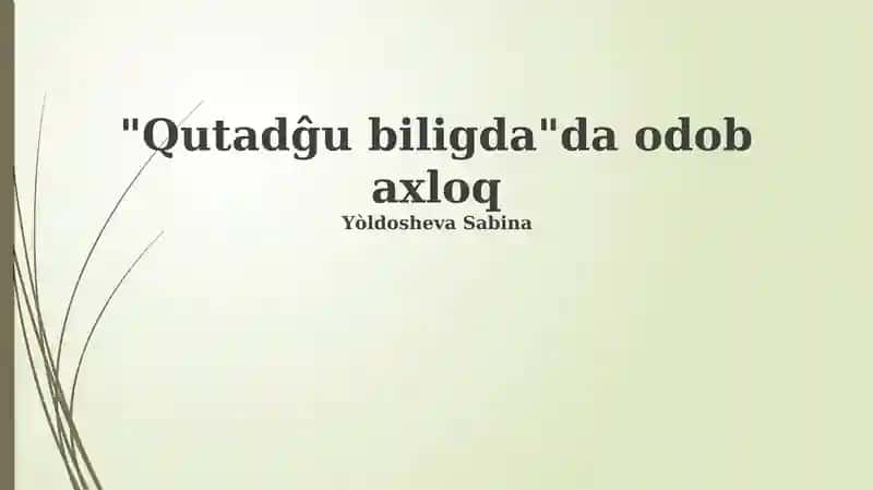 Qutadg’u Bilig