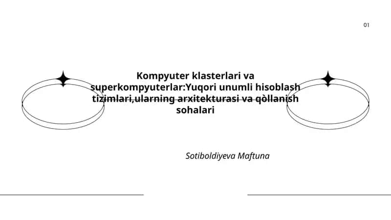 Kompyuter klasterlari va superkompyuterlar 1