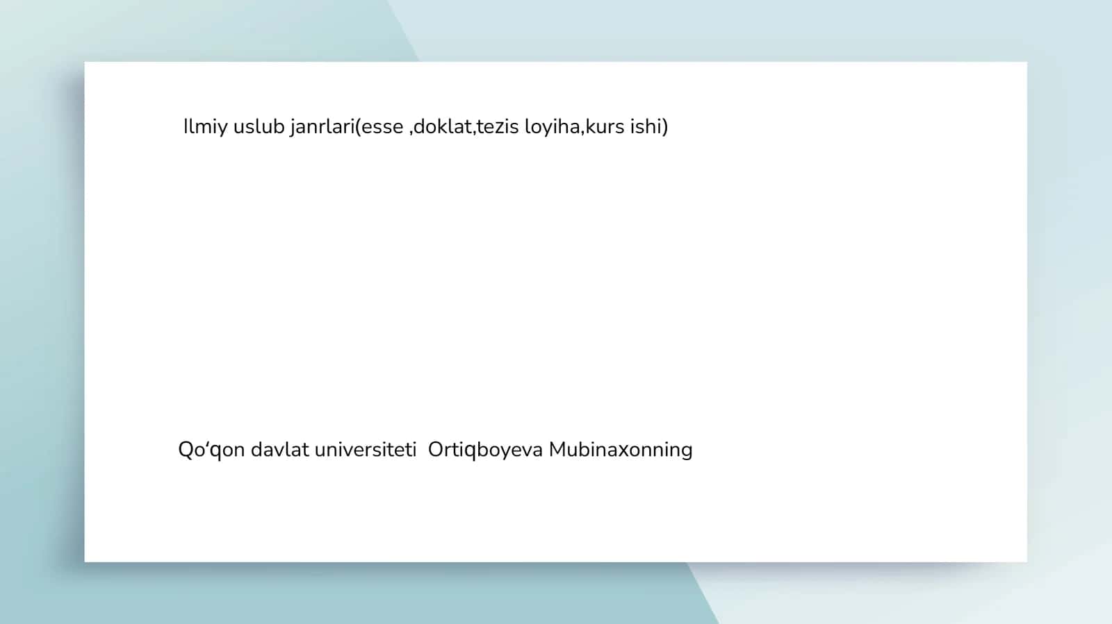 Ilmiy uslub janrlari 1