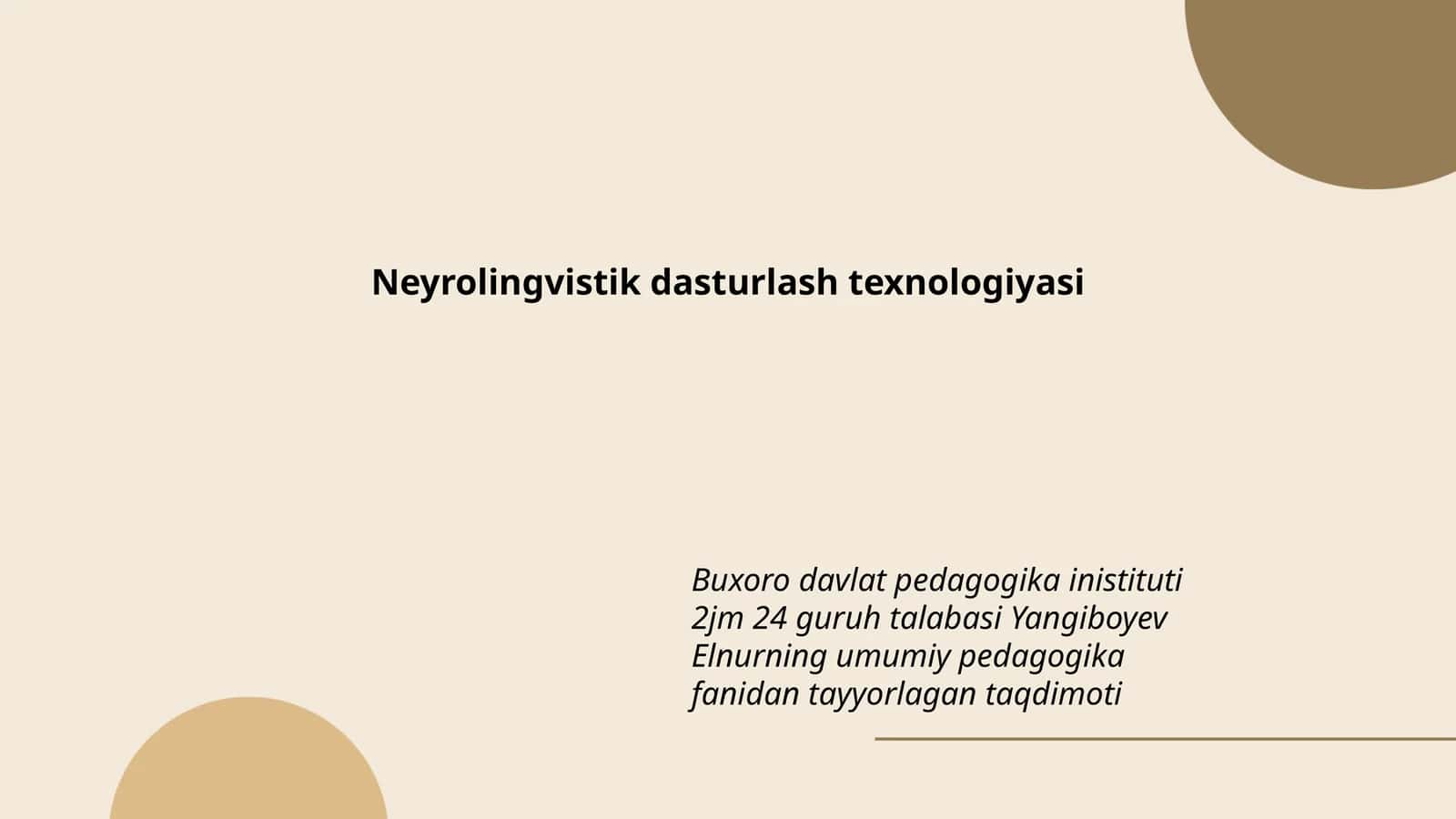 Neyrolingvistik dasturlash texnologiyasi 1