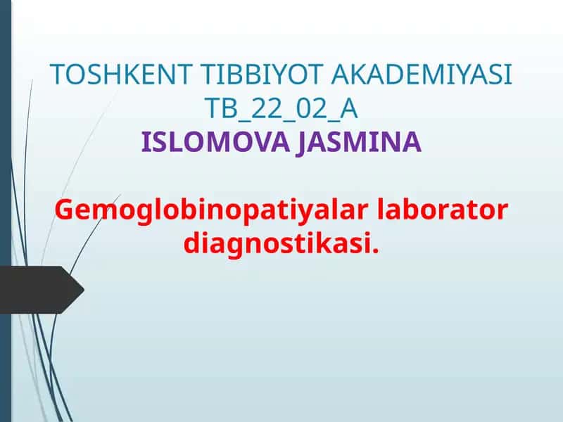 Gemoglobinopatiyalar laborator diagnostikasi 1