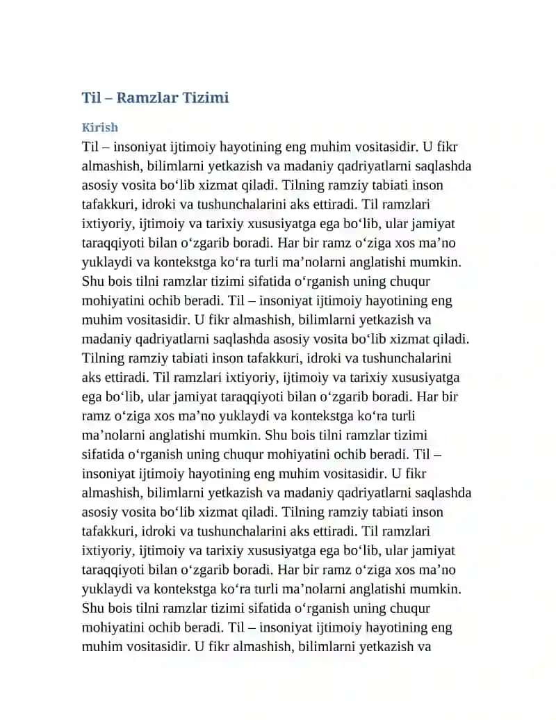 Til ramzlar tizimi haqida 205 betlik