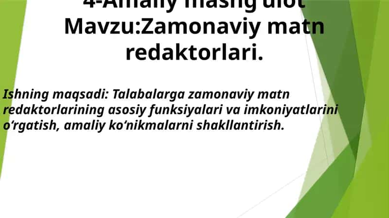 Zamonaviy matn redaktorlari 1