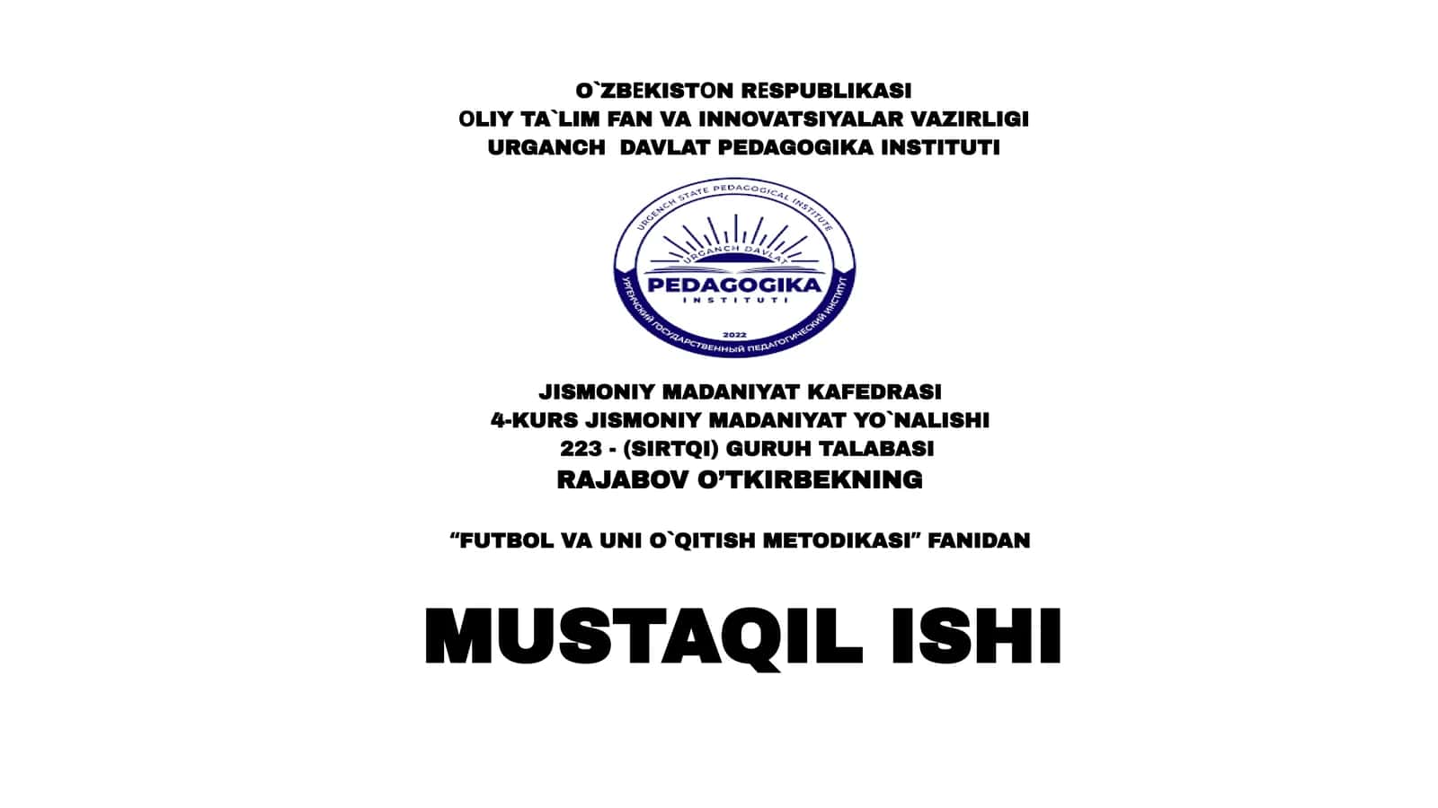 Mini fudbolda toʻpga zarba berish texnikasini oʻrgatish 1