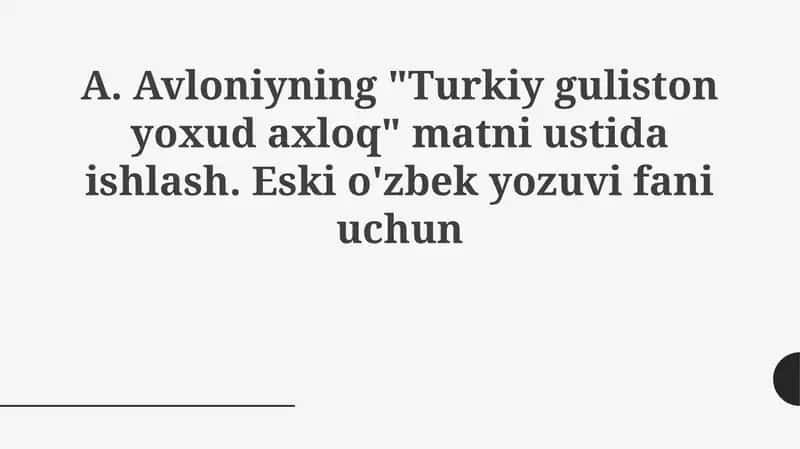 Turkiy Guliston yoxud axloq 1