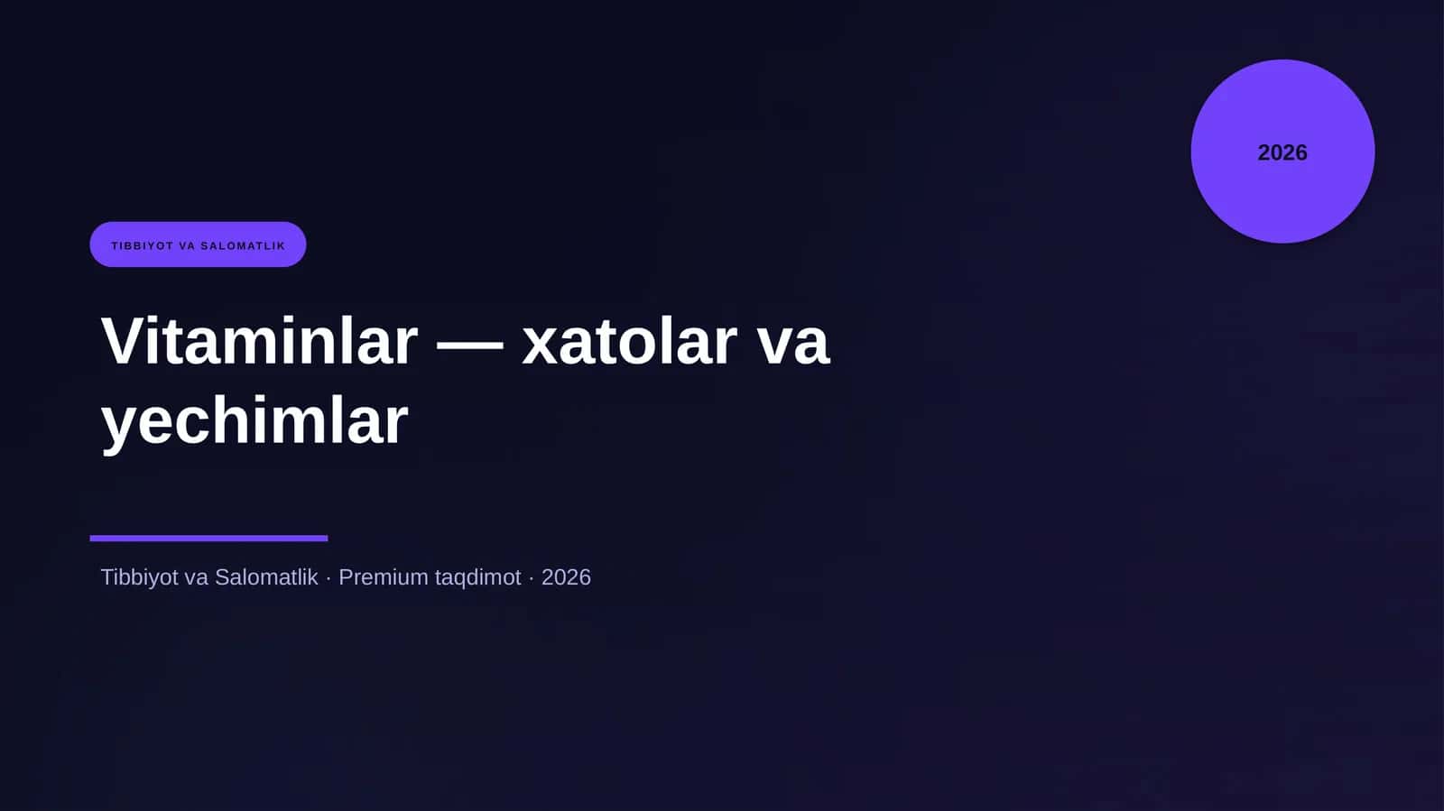 Vitaminlar — xatolar va yechimlar 1