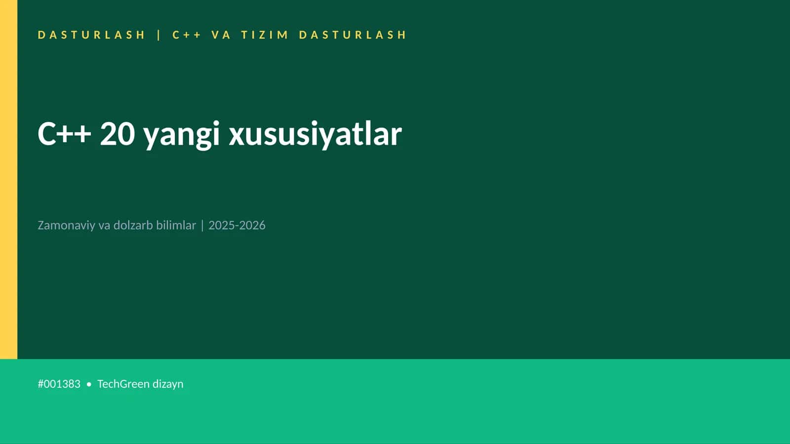 C++ 20 yangi xususiyatlar 1