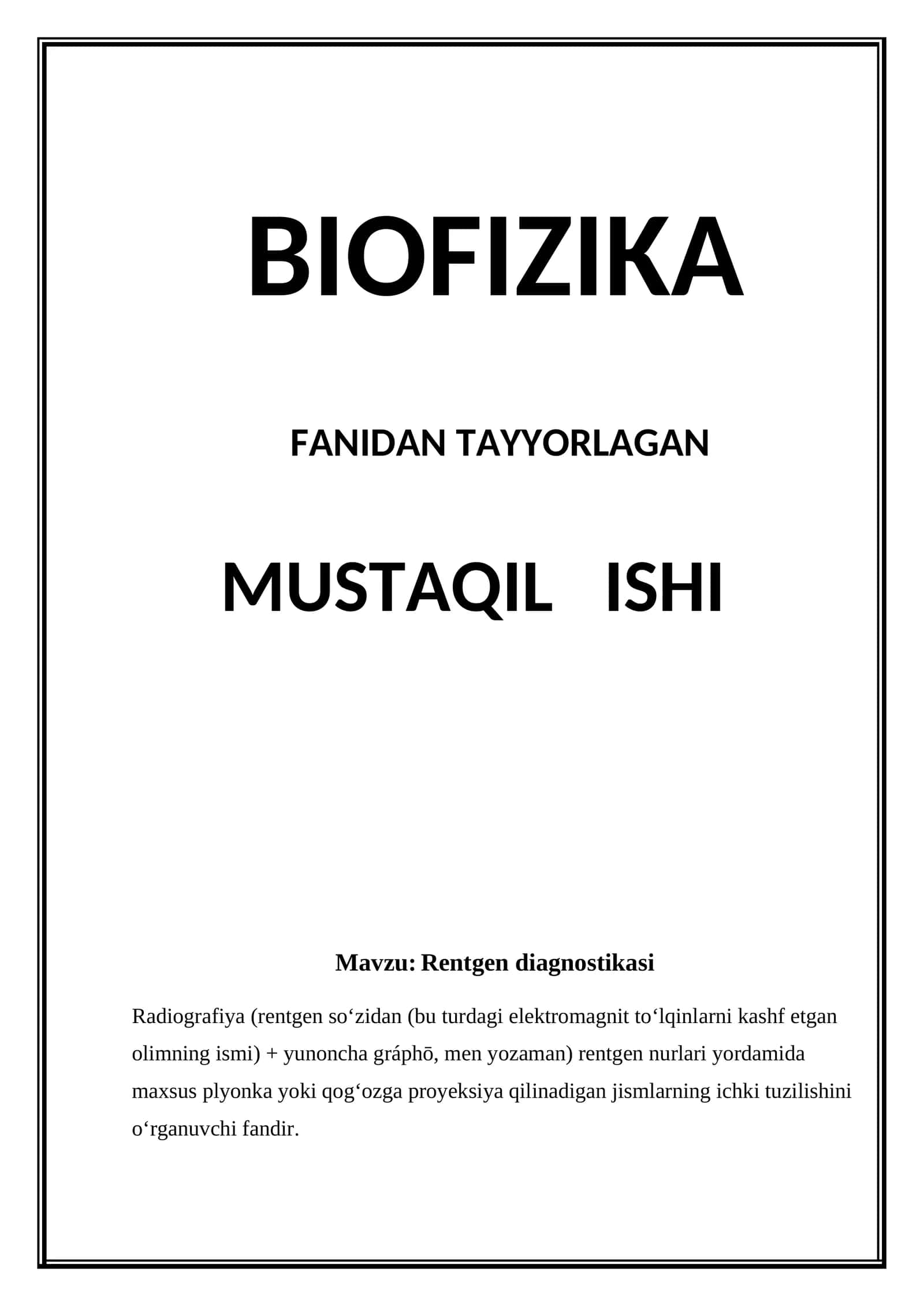 BIOFIZIKA 1