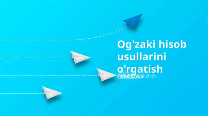 Og'zaki hisob usullarini o'rgatish 1