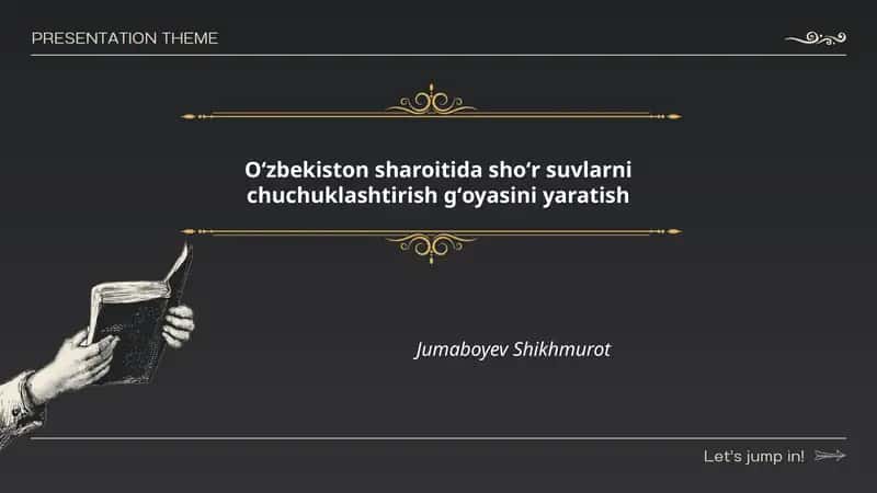 Oʻzbekiston sharoitida shoʻr suvlarni chuchuklashtirish gʻoyasini yaratish 1