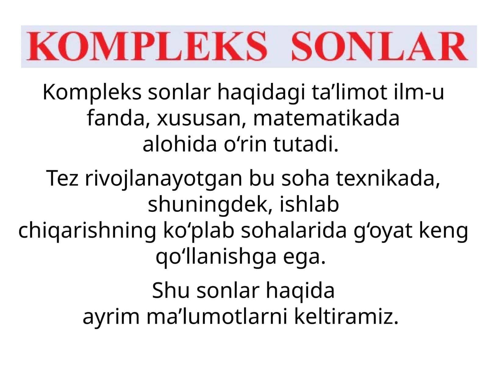 Matematikadagi tenglamalar 1