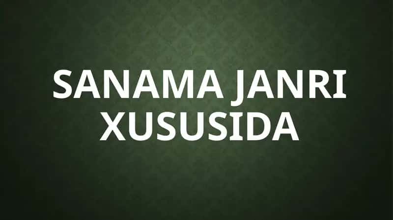 Sanama Janri xususida 1