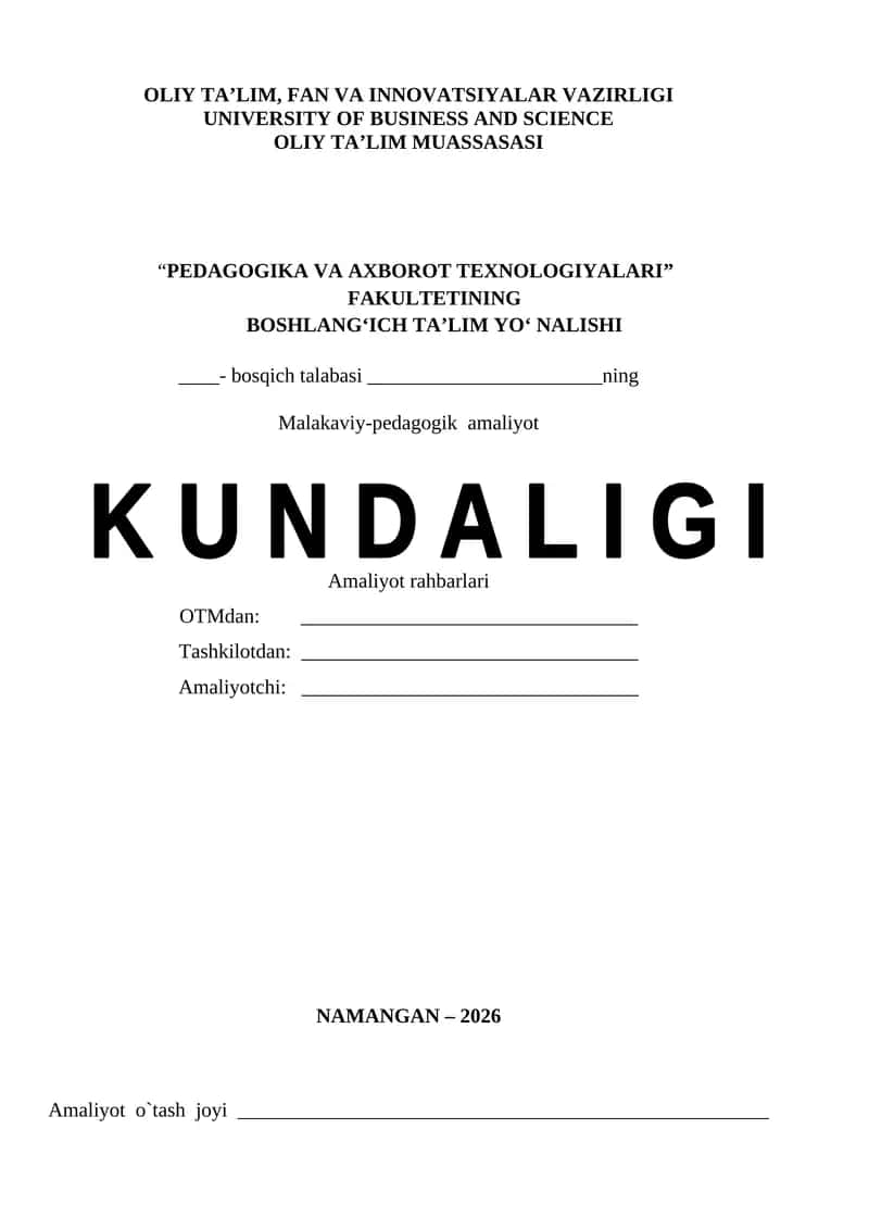 Malakaviy-pedagogik amaliyot 1