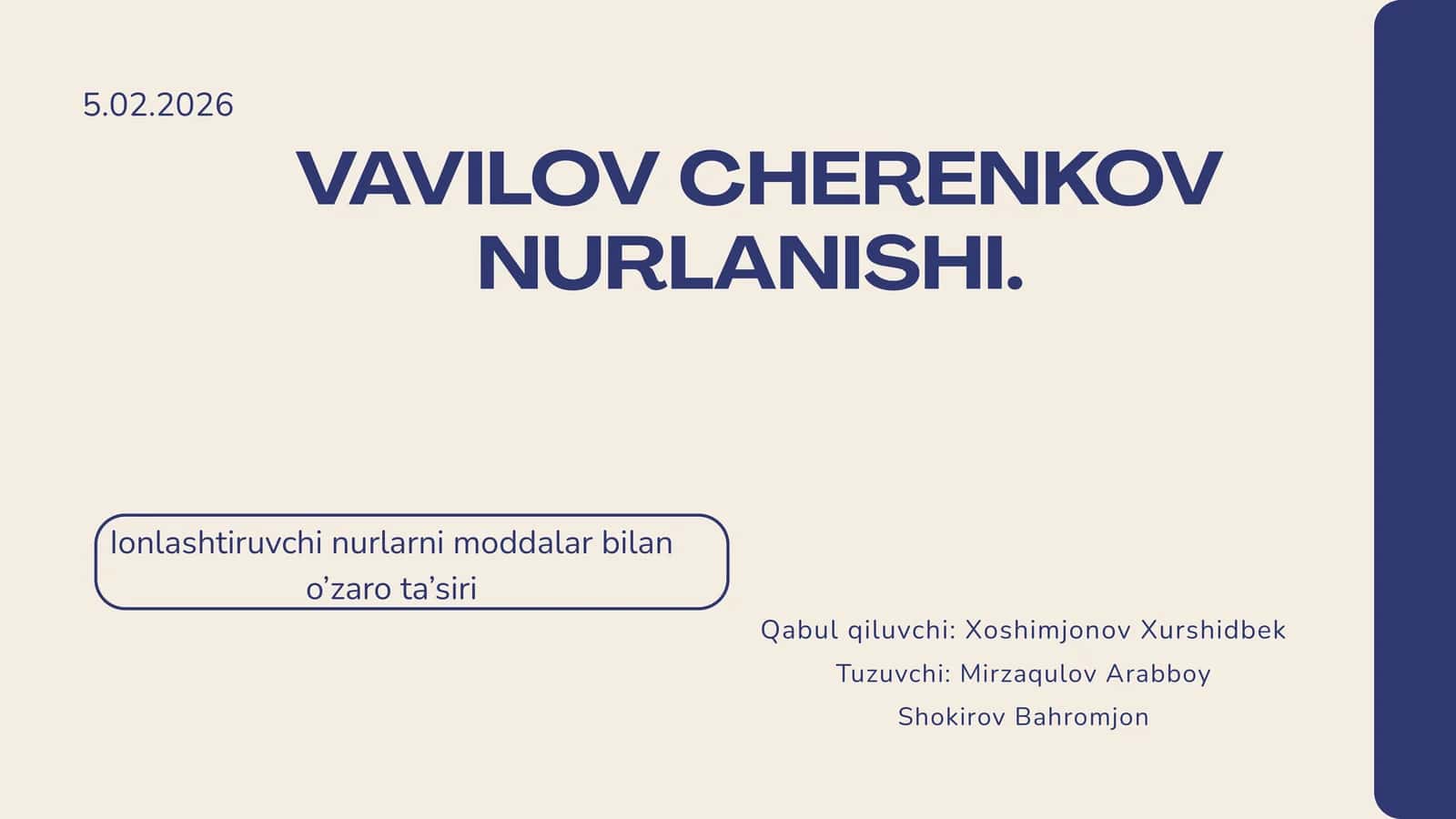 VAVILOV CHERENKOV NURLANISHI 1