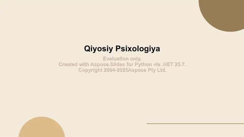 Qiyosiy Psixologiya 1