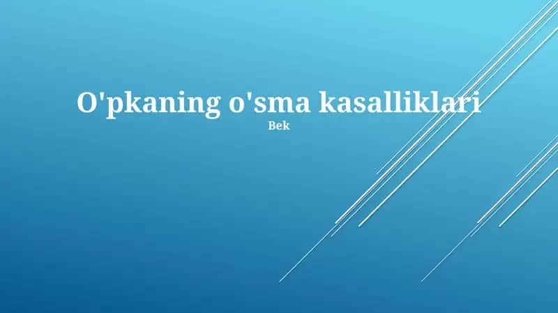 O'pkaning o'sma kasalliklari 1