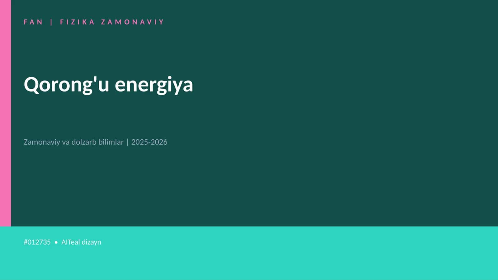 FIZIKA ZAMONAVIY 1