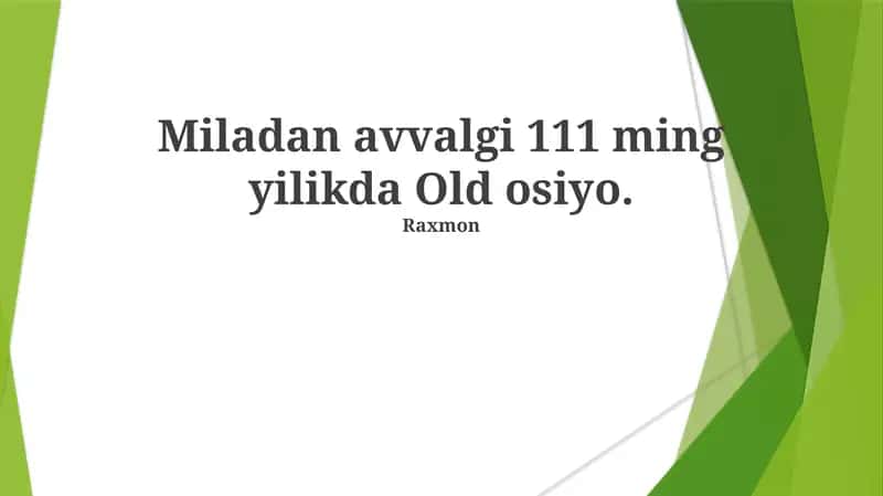 Osiyo Xo'jaligi Tarixi 1
