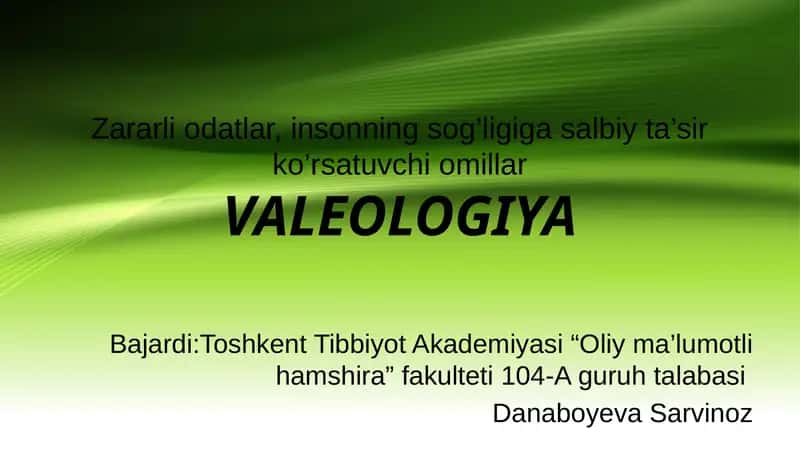 VALEOLOGIYA 1