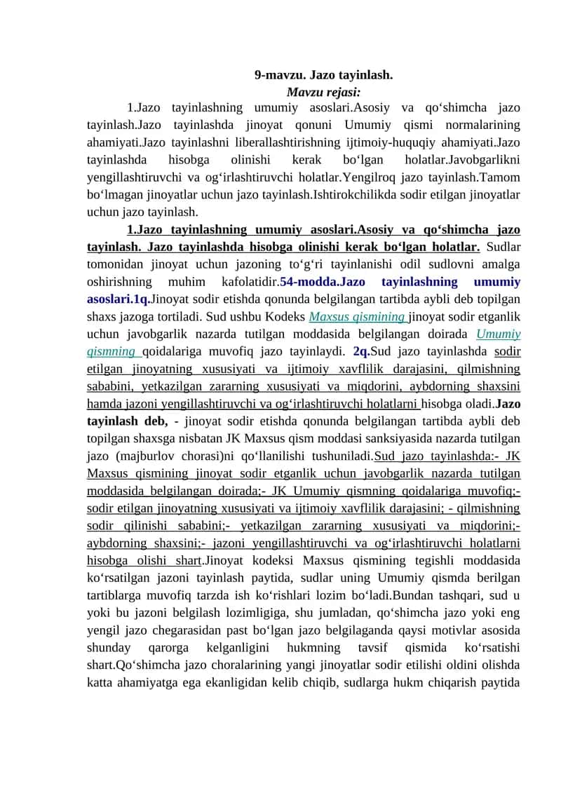 Jazo tayinlash 1