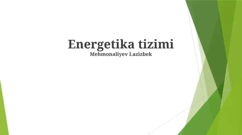 Energetika tizimi 1