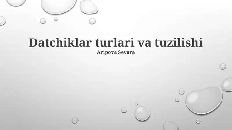 Datchiklar turlari va tuzilishi 1