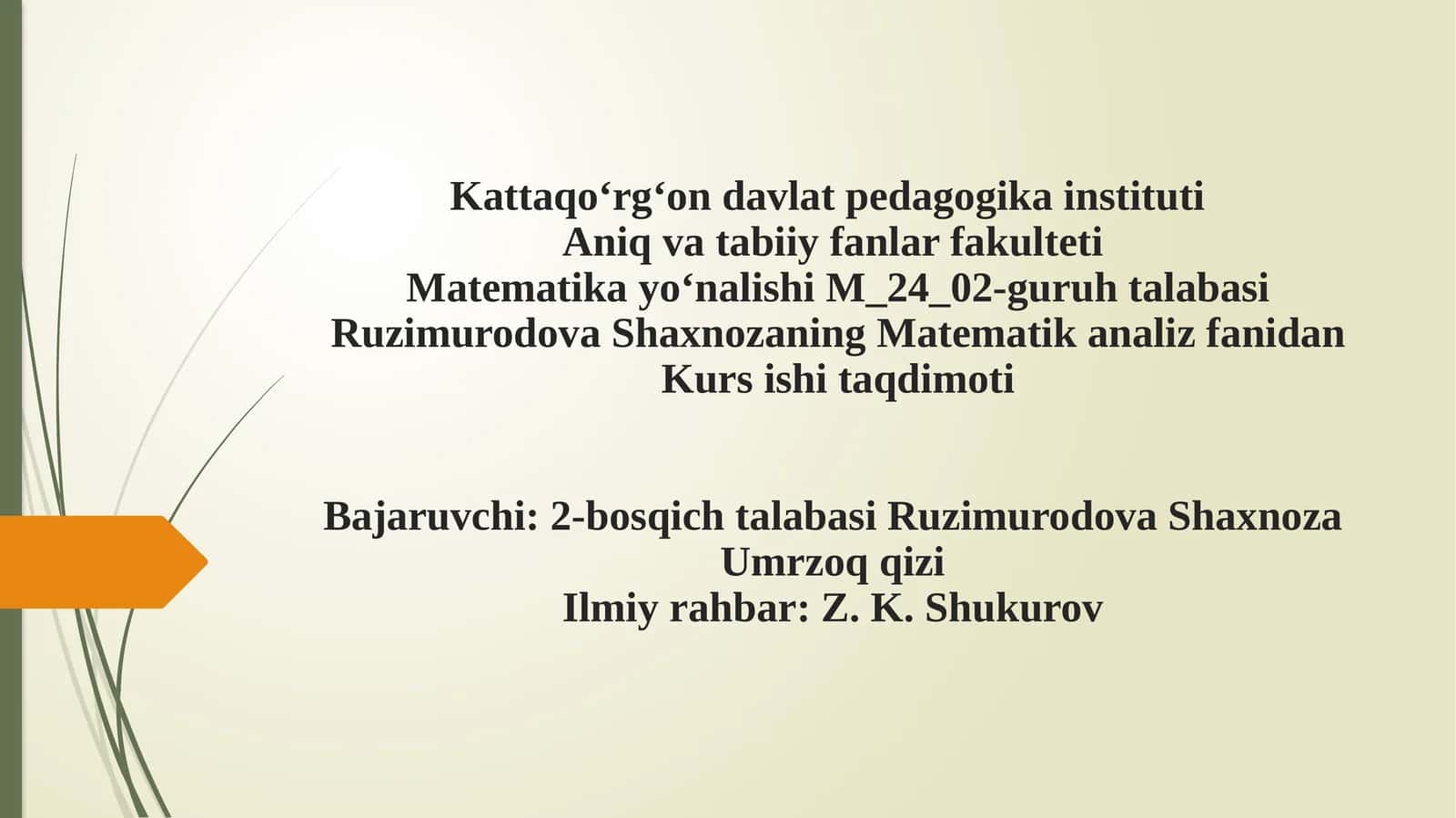 Parametrga bog‘liq xosmas integrallar 1
