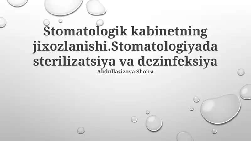 Stomatologik kabinetning jixozlanishi 1