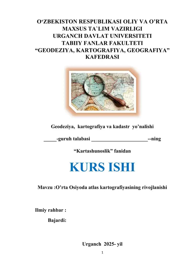 O’rta Osiyoda Atlas Kartografiyasi 1