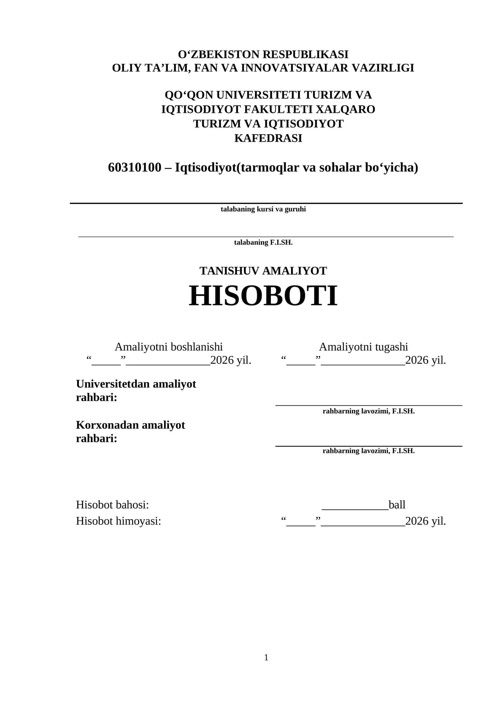 TANISHUV AMALIYOT HISOBOTI 1