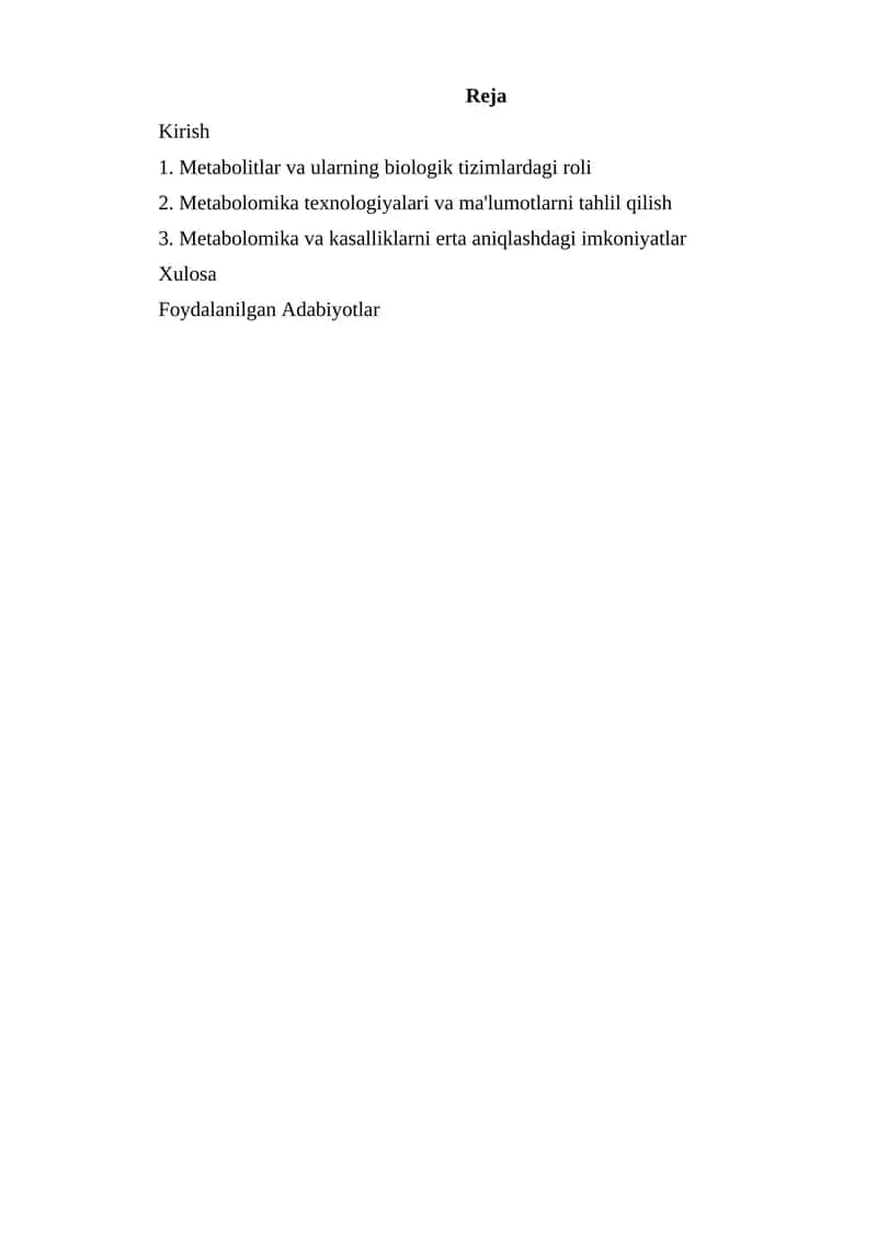 Metabolomika 1