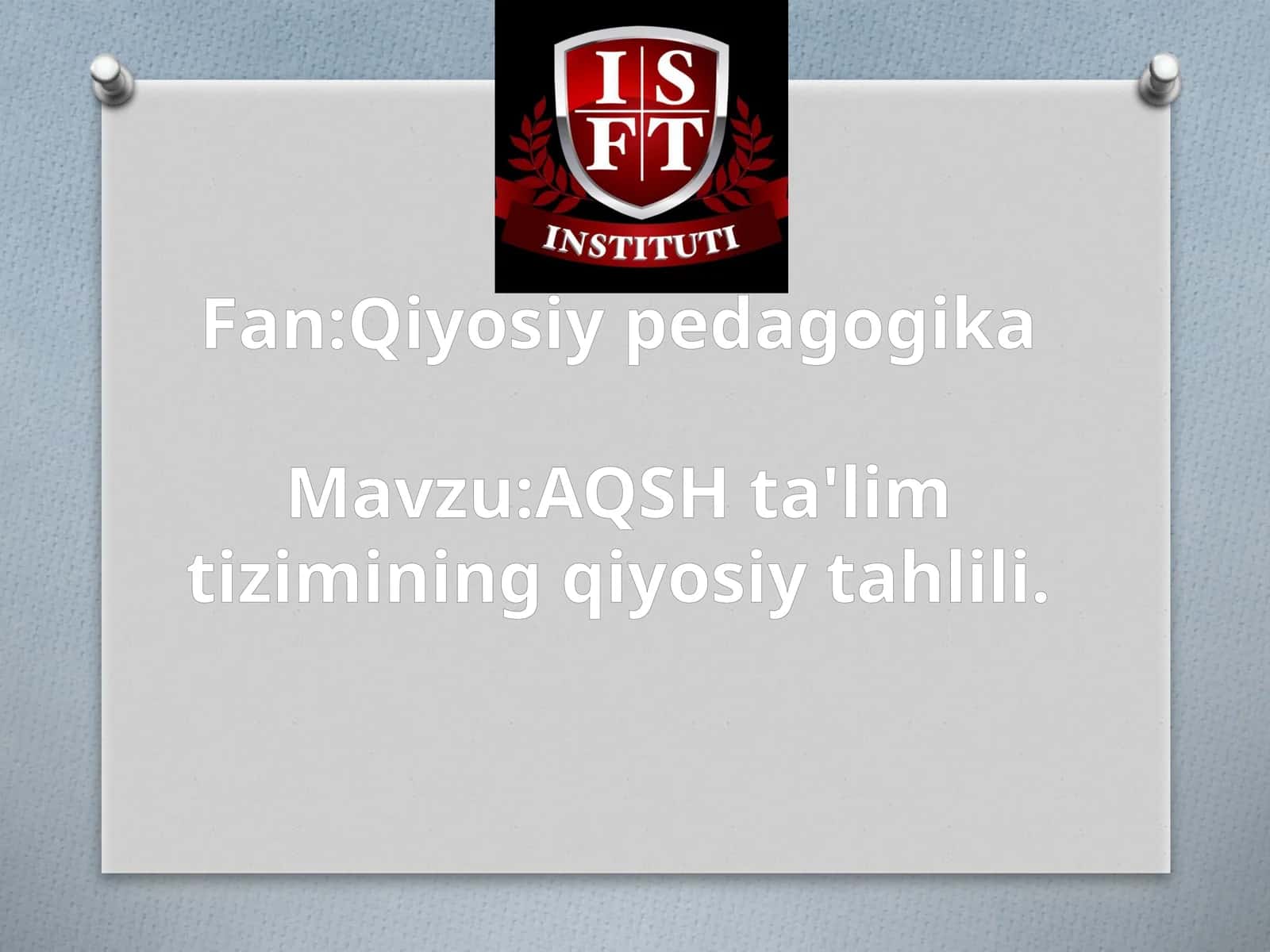 AQSH ta'lim tizimining qiyosiy tahlili 1