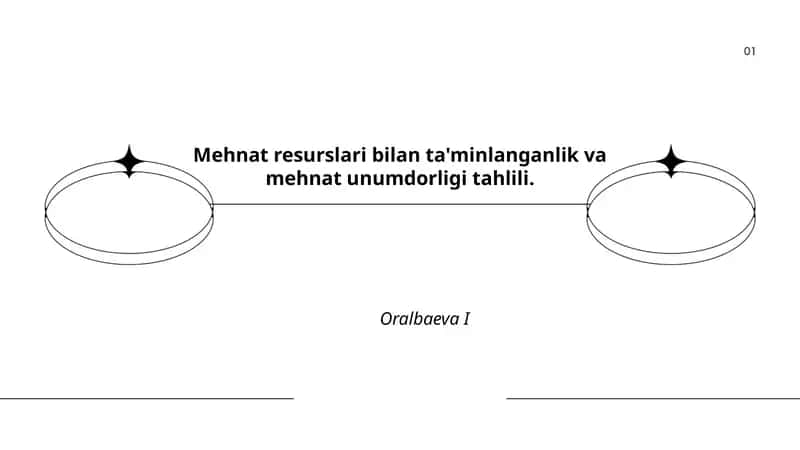 Mehnat resurslari bilan ta'minlanganlik va mehnat unumdorligi tahlili 1