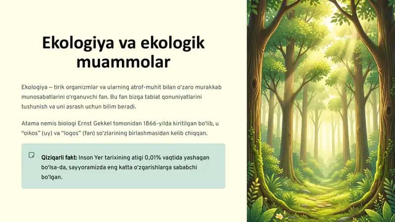Ekologiya va ekologik muammolar 1