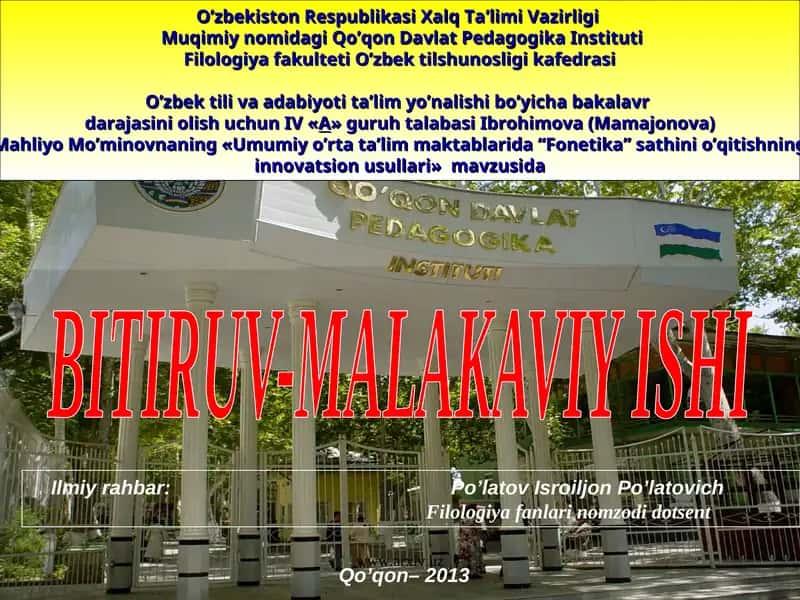 BITIRUV-MALAKAVIY ISHI 1