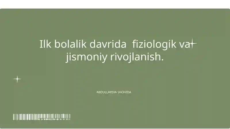 Ilk bolalik davrida nutqning boshlanishi