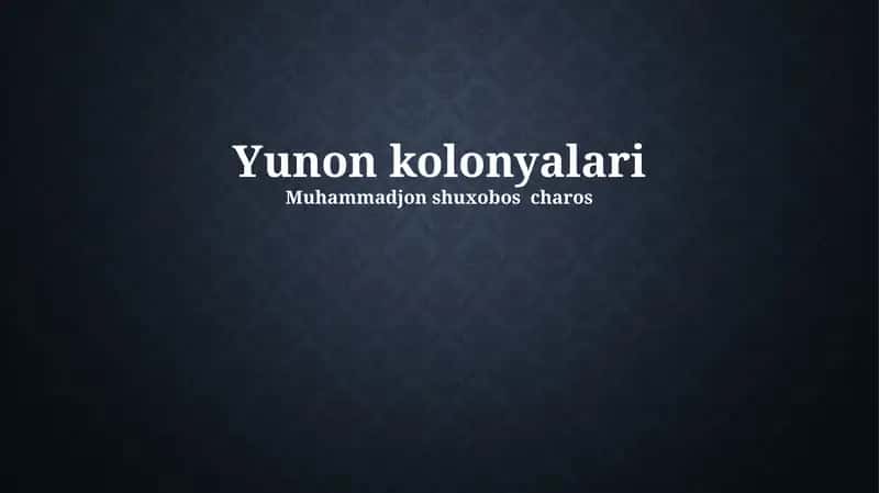 Yunon kolonyalari 1